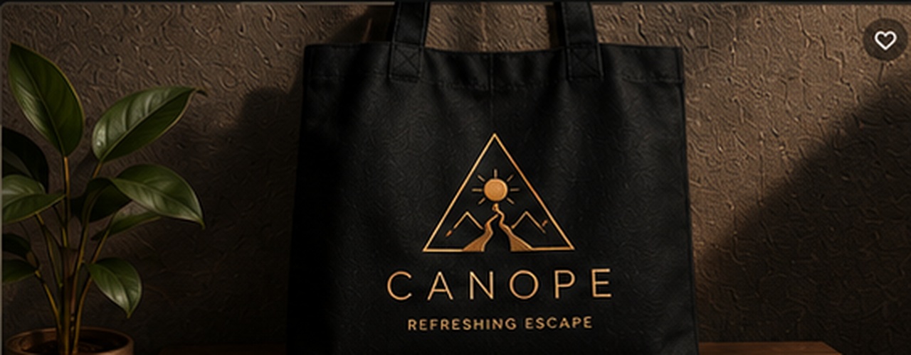 CANOPE black tote bag with logo